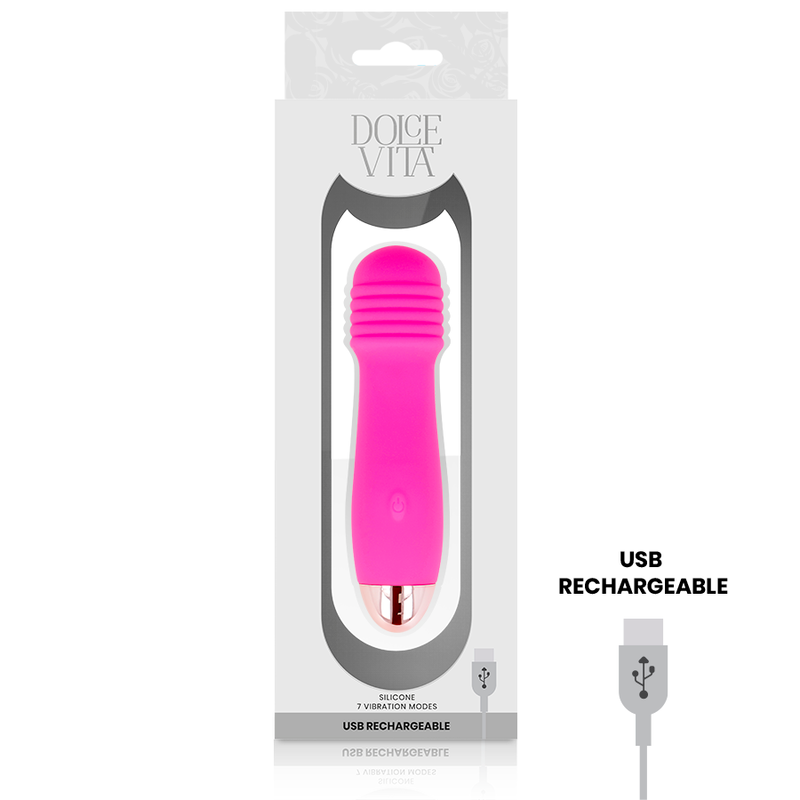 Three Rechargeable Vibrator - 12.2 cm - 7 Modes - Pink - Dolce Vita