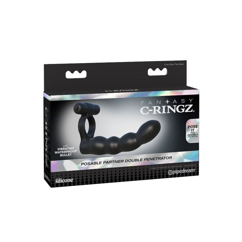 Posable double penetrator with cock ring | FANTASY C-RINGZ