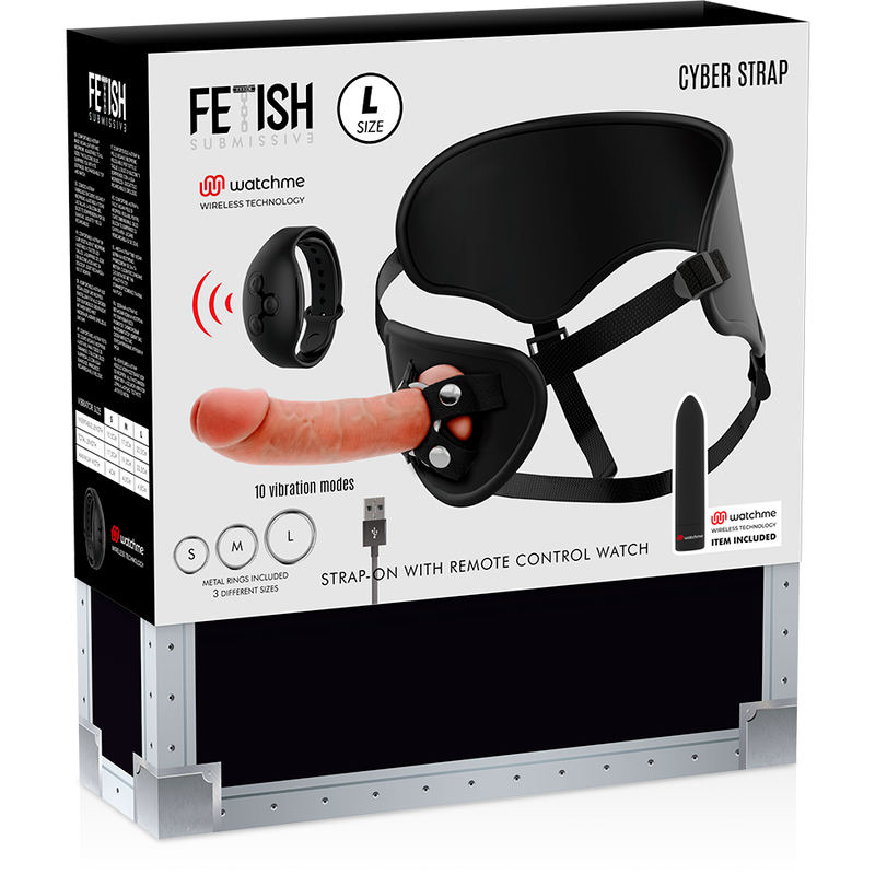 Remote-control dual-density strap-on | 22.5 cm × 4.8 cm | FETISH SUBMISSIVE