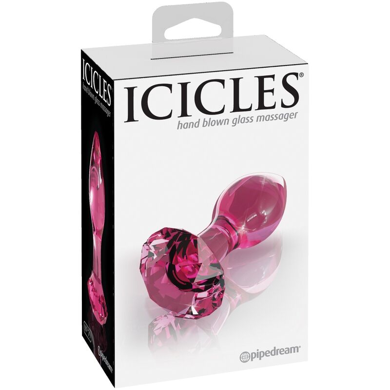 Glass anal plug for temperature play | 7.3 cm × 3 cm | ICICLES