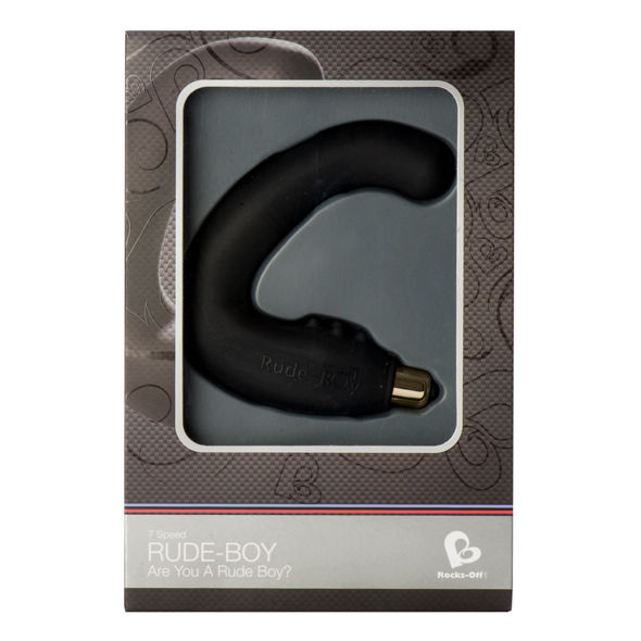 Rude-Boy Male G-Spot Massager 7-Speed Black | 12 cm x 3 cm | ROCKS-OFF