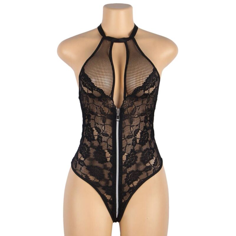 SUBBLIME - TEDDY FLORAL LACE ZIPPER L/XL