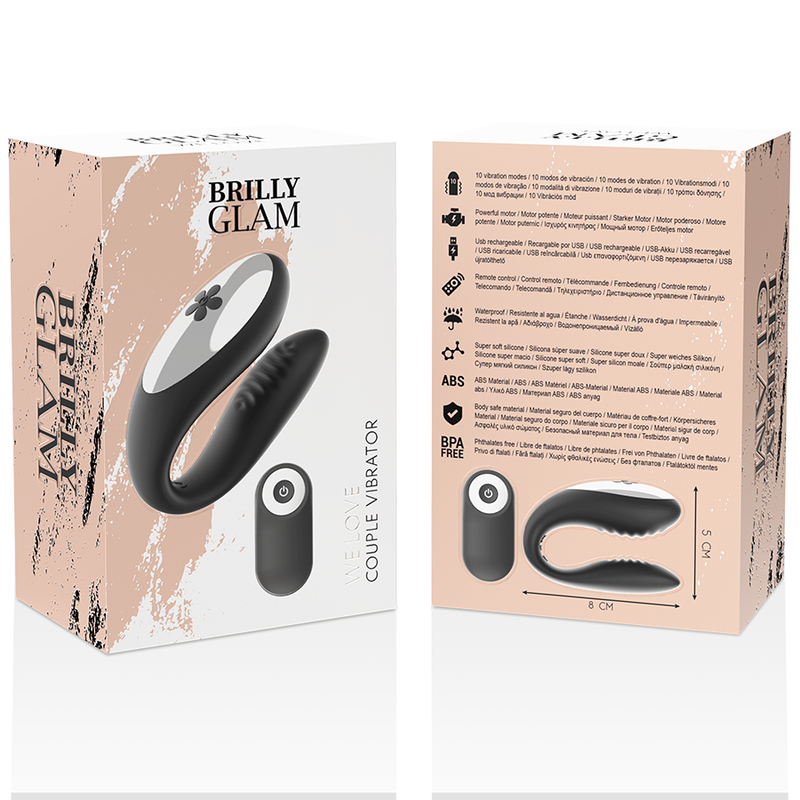 Couples Vibrator with Remote Black – Dual-Motor Wearable – Brilly Glam We Love