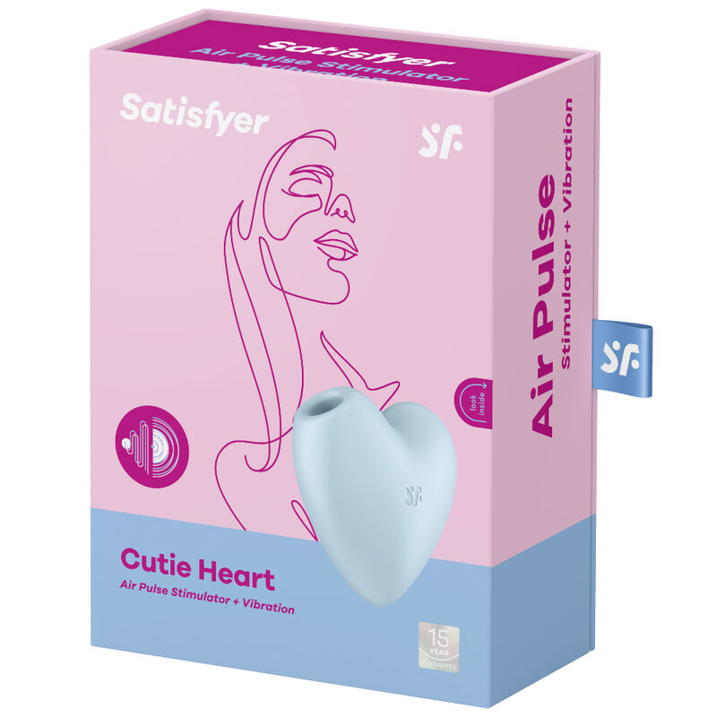 SATISFYER - CUTIE HEART AIR PULSE STIMULATOR & VIBRATOR PINK
