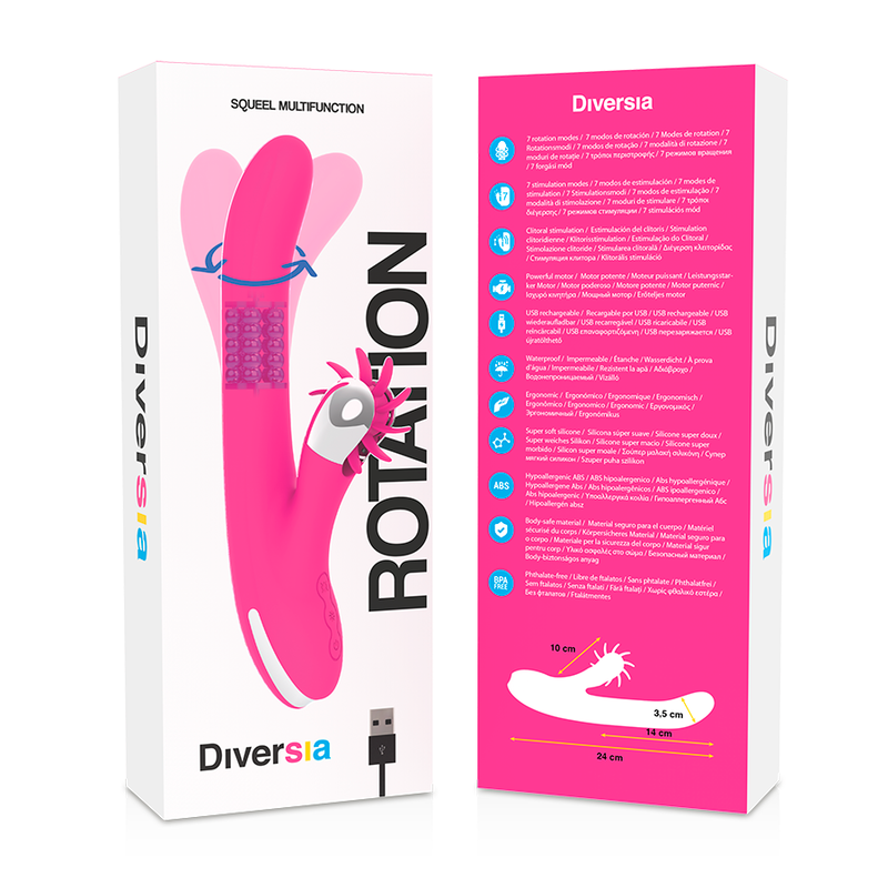 Bunny Rotation Rabbit Vibrator - 24 cm - DIVERSIA