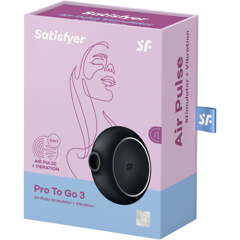 SATISFYER - PRO TO GO 3 DOUBLE AIR PULSE STIMULATOR & VIBRATOR BLUE