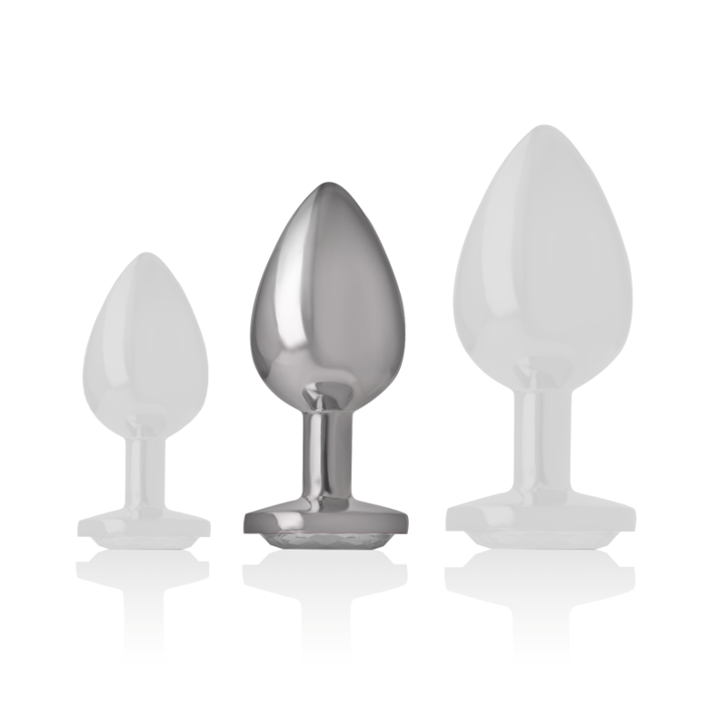 Aluminium Metal Anal Plug 8 cm x 3.3 cm – Silver Crystal