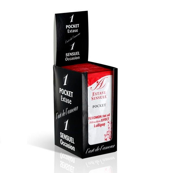 Massage Oil with Heat Effect & Pheromones Lollipop | 10 ml | EXTASE SENSUAL