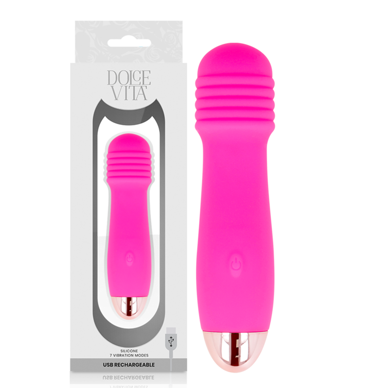 Three Rechargeable Vibrator - 12.2 cm - 7 Modes - Pink - Dolce Vita