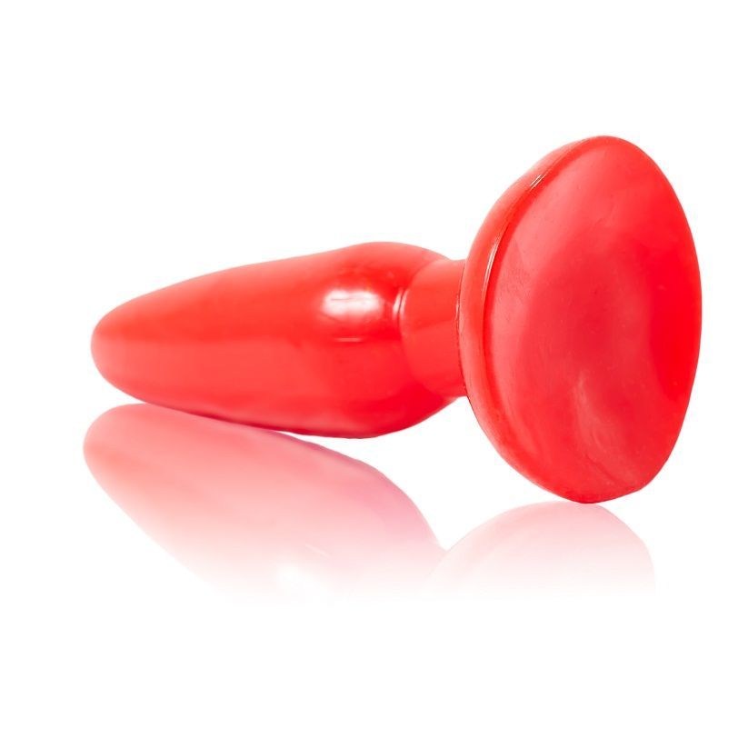 Small Red Anal Plug with Suction Cup | 15 cm x 4 cm | BAILE