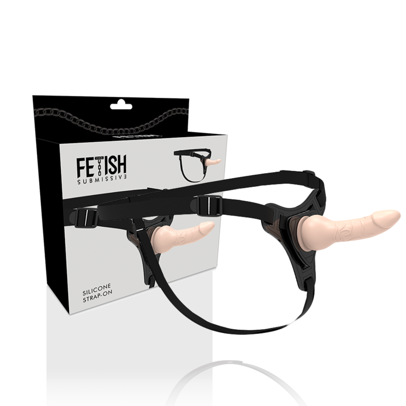 Strap-On Harness with Realistic Silicone Dildo 16 cm Flesh – Fetish Submissive