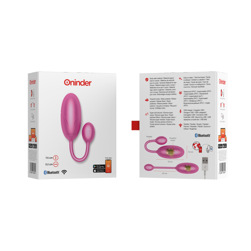 App-Controlled Vibrating Egg | 7.5 cm x 3.2 cm | ONINDER TOKYO