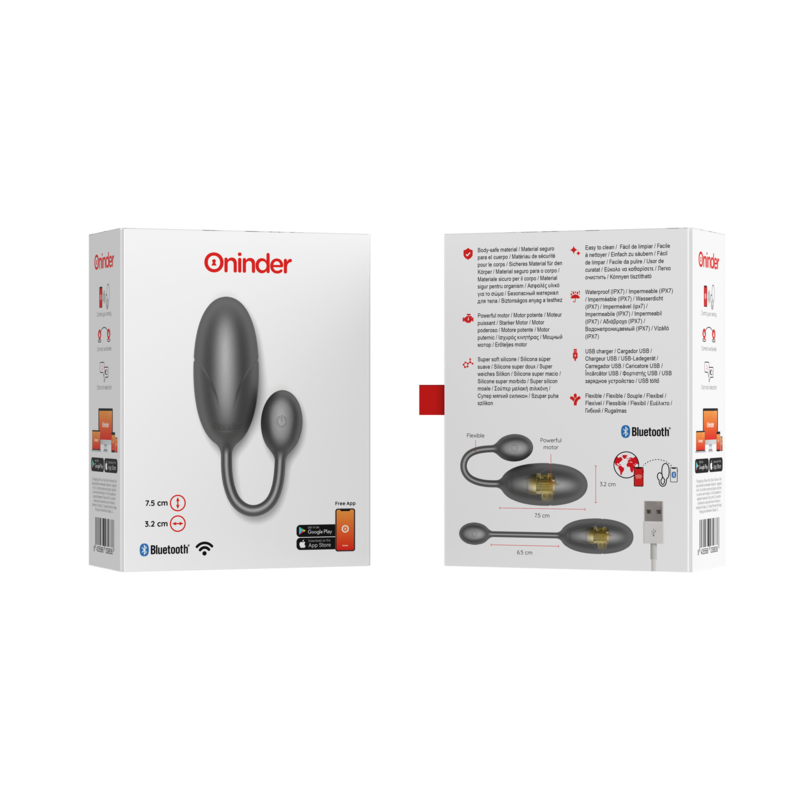 App-Controlled Vibrating Egg | 7.5 cm x 3.2 cm | ONINDER TOKYO
