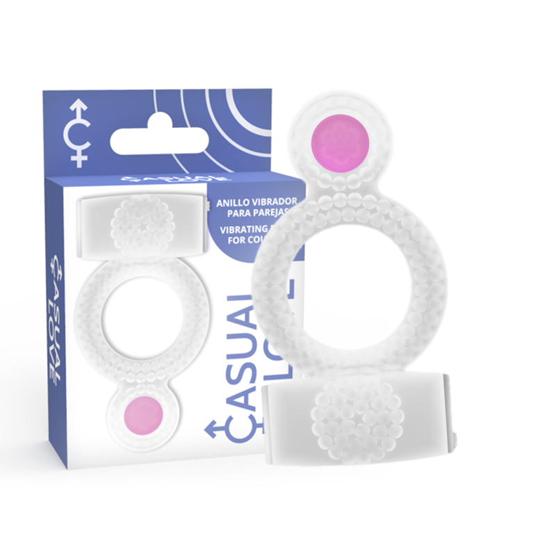 Vibrating Double Pleasure Ring - Transparent - CASUAL LOVE