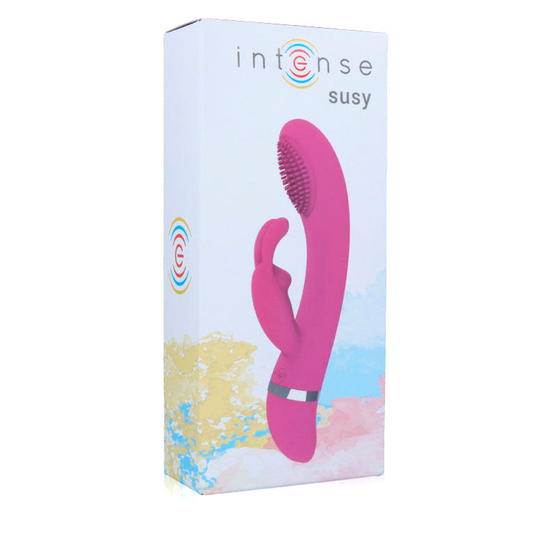 Susy Silicone Rabbit Vibrator Oscillating Finger Mode - 18.8 cm - INTENSE