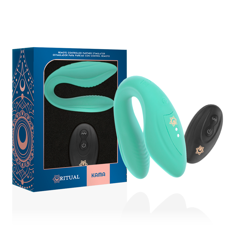 Kama Couples Vibrator with Remote – Aqua – RITHUAL