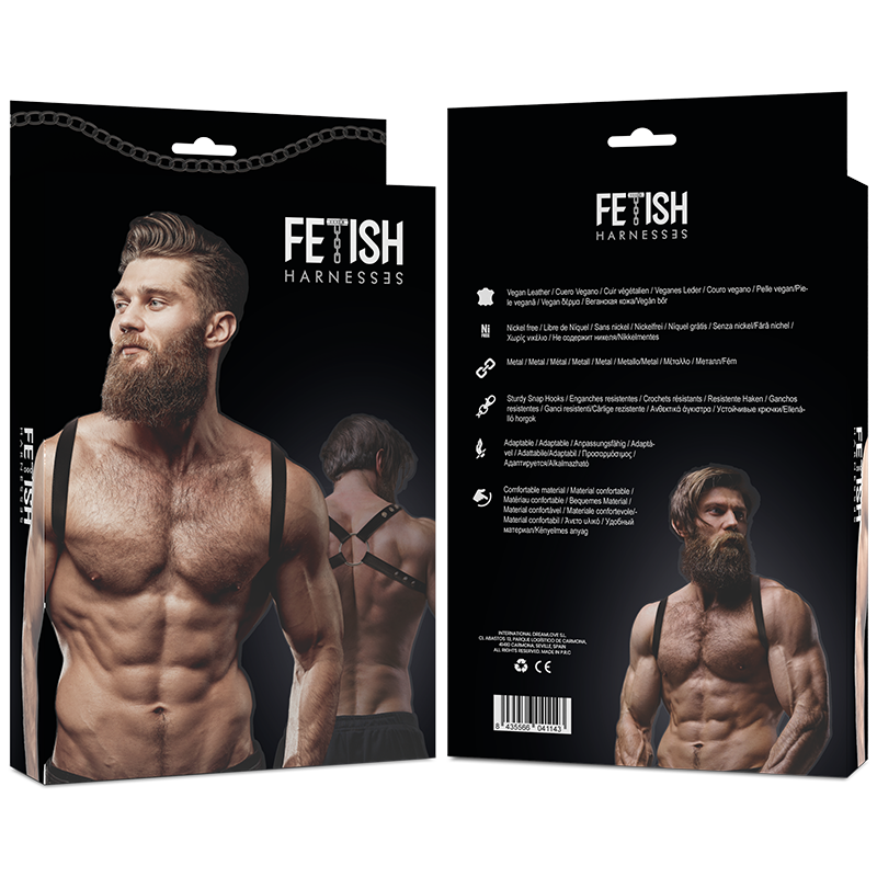 FETISH SUBMISSIVE ATTITUDE - MENS ECO-LEATHER BACK HARNESS
