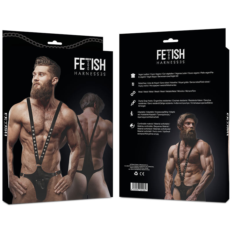 FETISH SUBMISSIVE ATTITUDE - MENS V-SHAPED ECO-LEATHER HARNESS