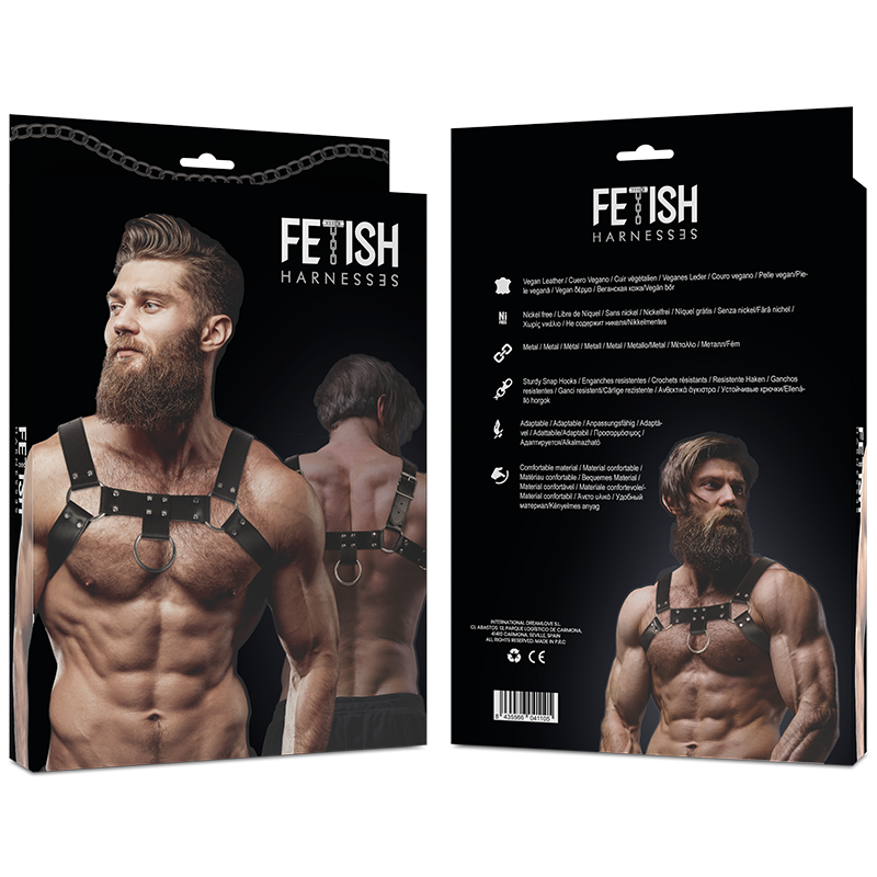 FETISH SUBMISSIVE ATTITUDE - MENS ECO-LEATHER CHEST HARNESS