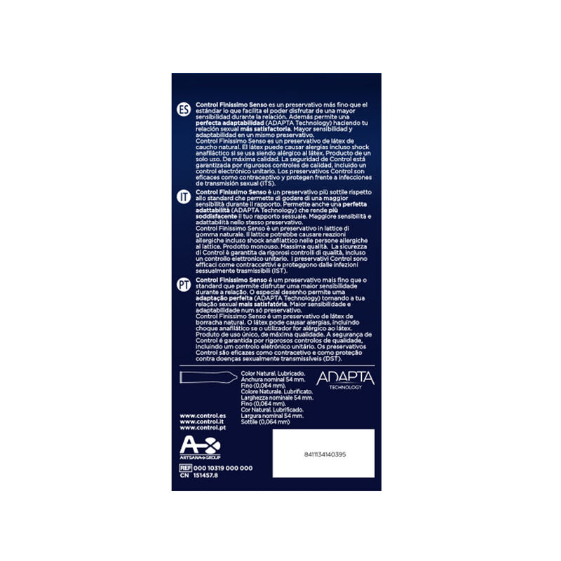 CONTROL Adapta Finissimo Senso Condoms 24-Pack | 54 mm