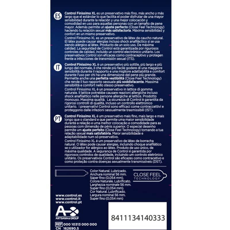 CONTROL Finissimo XL Condoms | 57 mm | 12 units