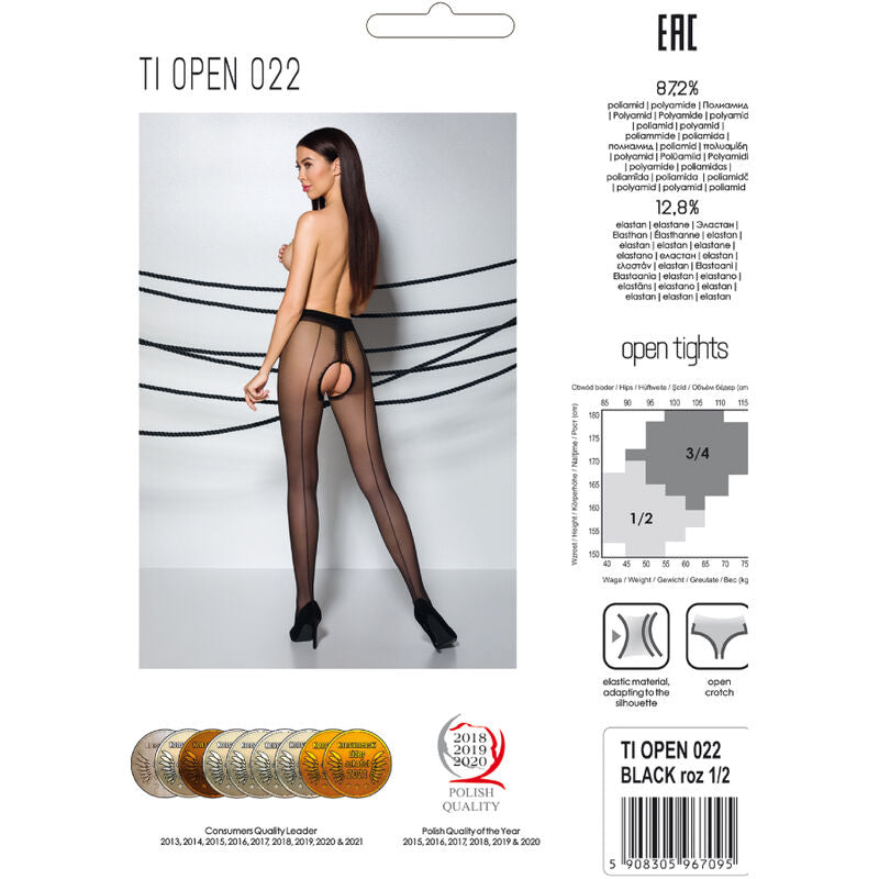 PASSION - TIOPEN 022 BLACK/RED TIGHTS 3/4 20 DEN