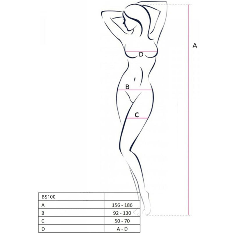 PASSION - BS100 WHITE BODYSTOCKING ONE SIZE