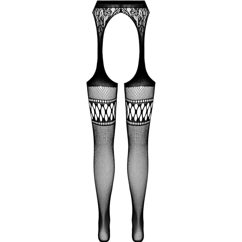 PASSION - S026 WHITE STOCKINGS WITH GARTER ONE SIZE