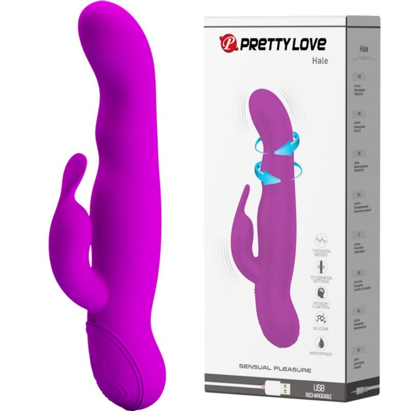 Highgrade Hale Vibrator Rotator Lilac | 23.1 cm x 3.7 cm | PRETTY LOVE