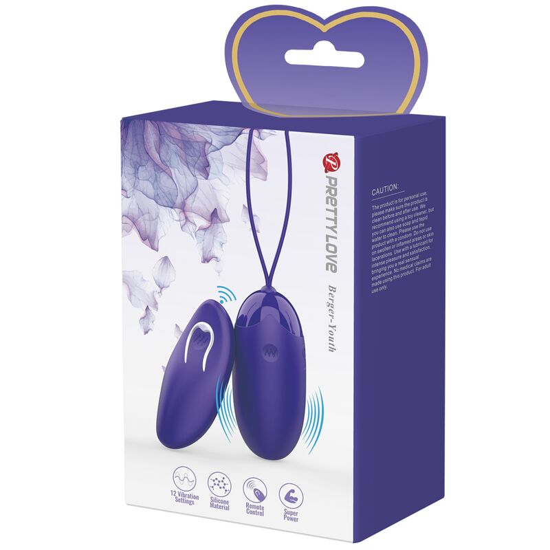 Violet remote-control vibrating egg, 12 modes | PRETTY LOVE