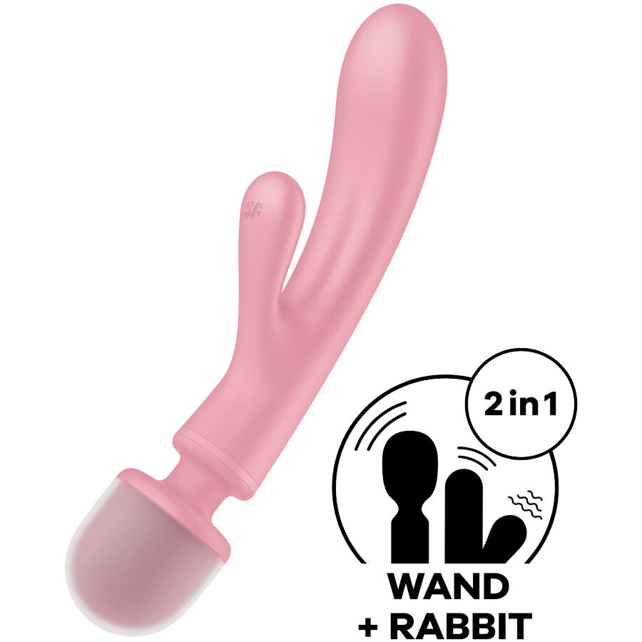 SATISFYER - TRIPLE LOVER RABBIT VIBRATOR MASSAGER GREY