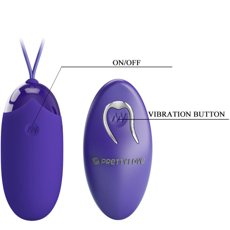 Violet remote-control vibrating egg, 12 modes | PRETTY LOVE
