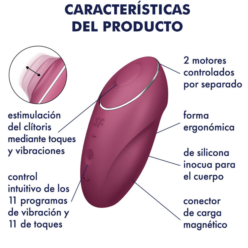 SATISFYER - TAP & CLIMAX 1 LAY-ON VIBRATOR GREY