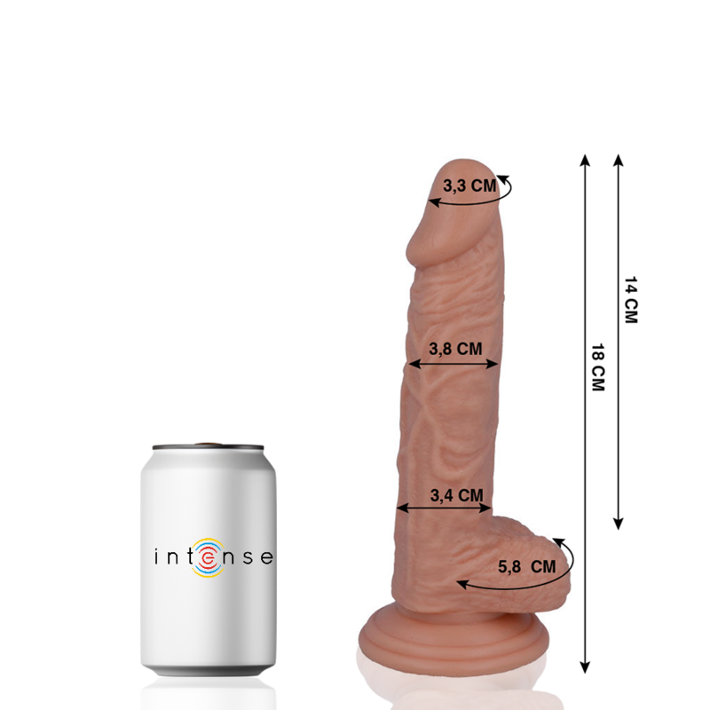 Realistic Dildo length 18 cm diameter 3.8 cm (Ø3.8 cm) with Suction Cup - MR INTENSE