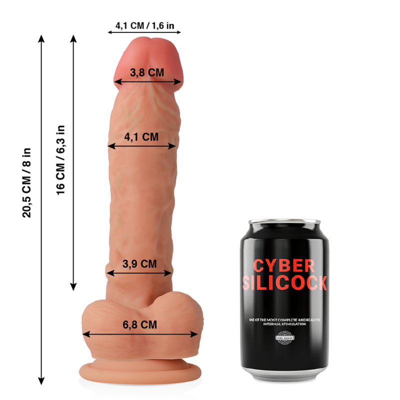 Ultra-Realistic Liquid Silicone Dong – 20.5 cm × 4.1 cm – CYBER SILICOCK