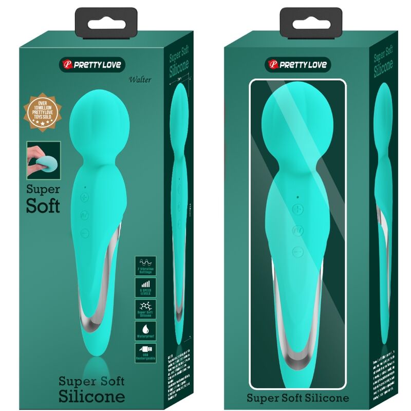 PRETTY LOVE - WALTER VIBRATOR WAND AQUA GREEN