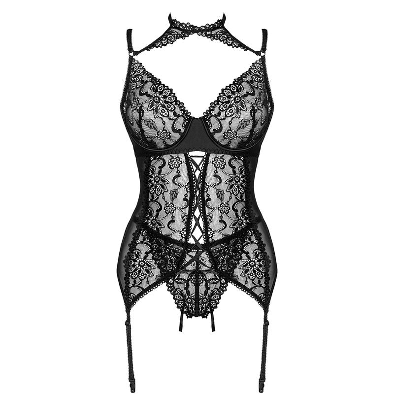LIVCO CORSETTI FASHION - GIELLANDRA FOR THE SENSES COLLECTION CORSET + PANTY BLACK L/XL