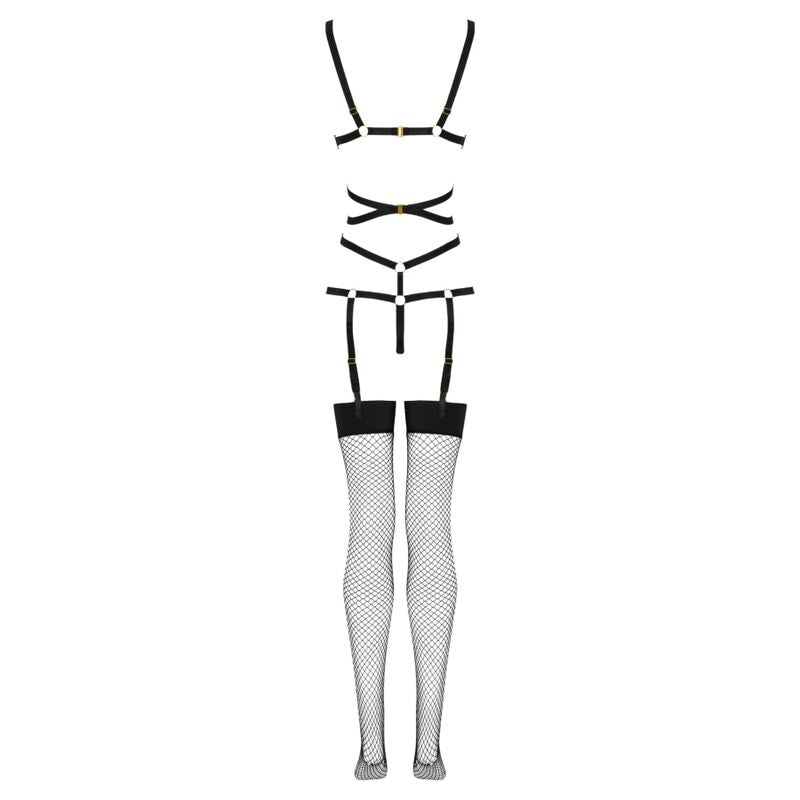 LIVCO CORSETTI FASHION - THIARA LC 20213 SET BODY + STOCKINGS BLACK L/XL