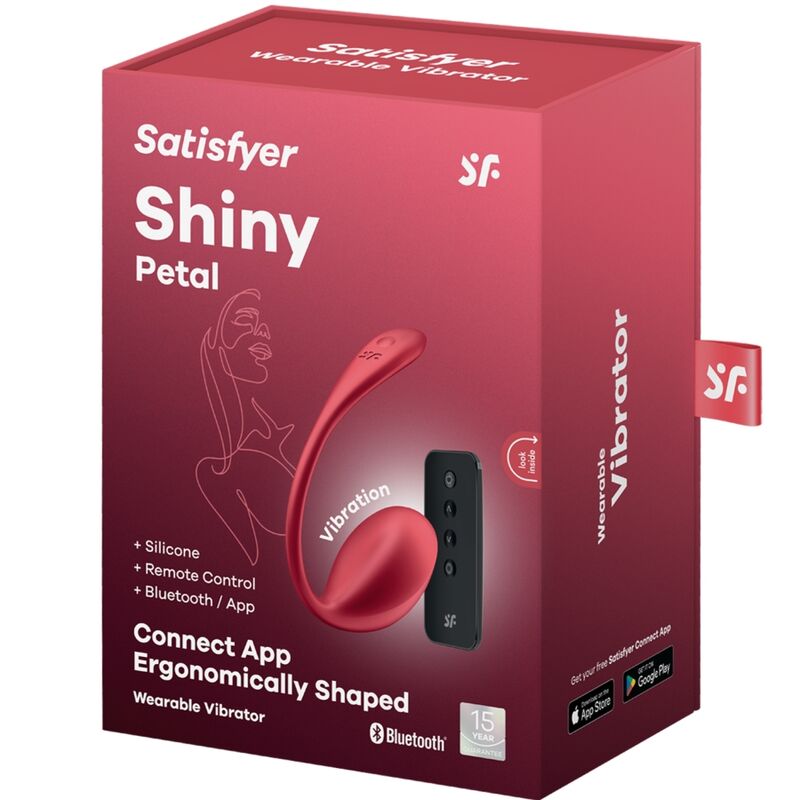 SATISFYER - SHINY PETAL G POINT REMOTE CONTROL STIMULATOR RED FREE APP