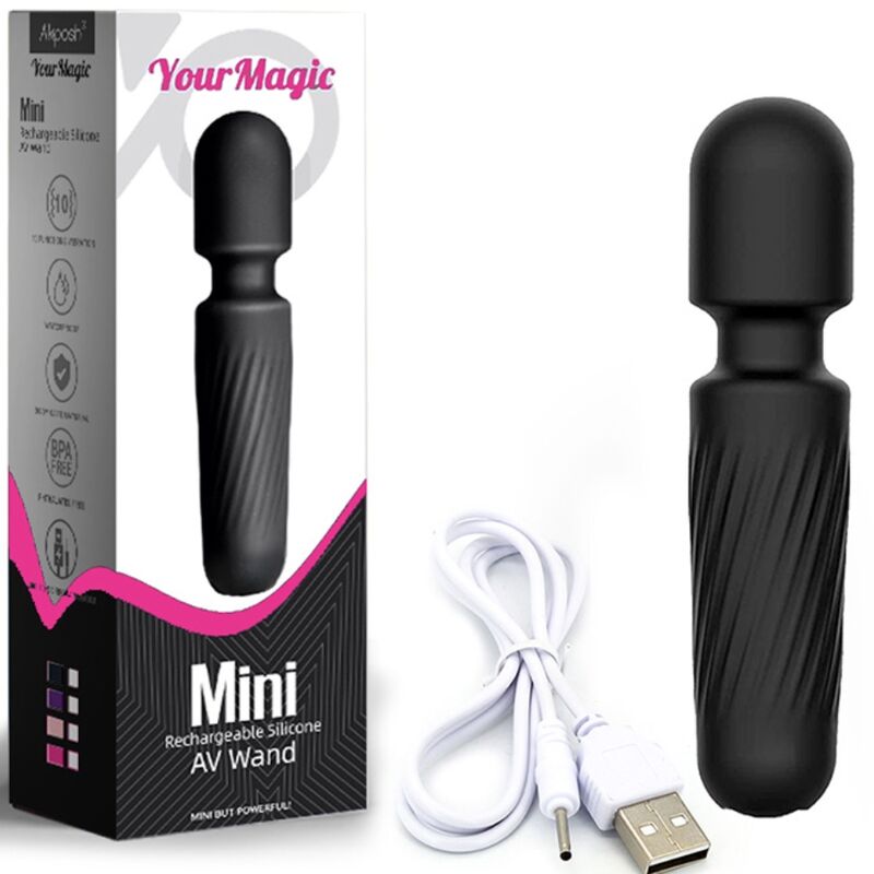 Your Magic Mini Massager and Vibrator - Rechargeable - 10 Vibrations - Black - ARMONY