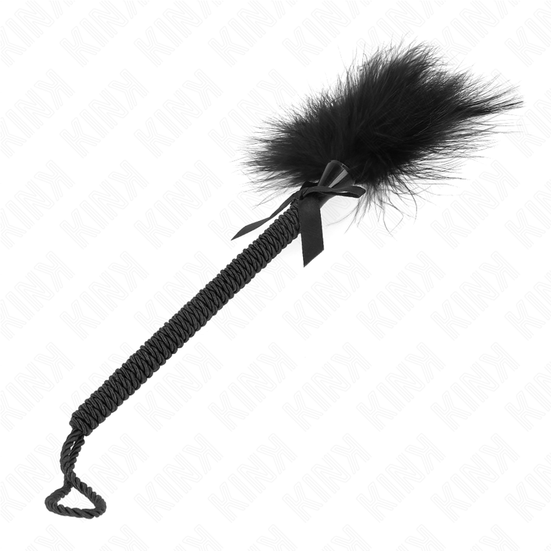 Nylon Rope Wand with Tickle Feathers & Black Bow 25 cm – KINK