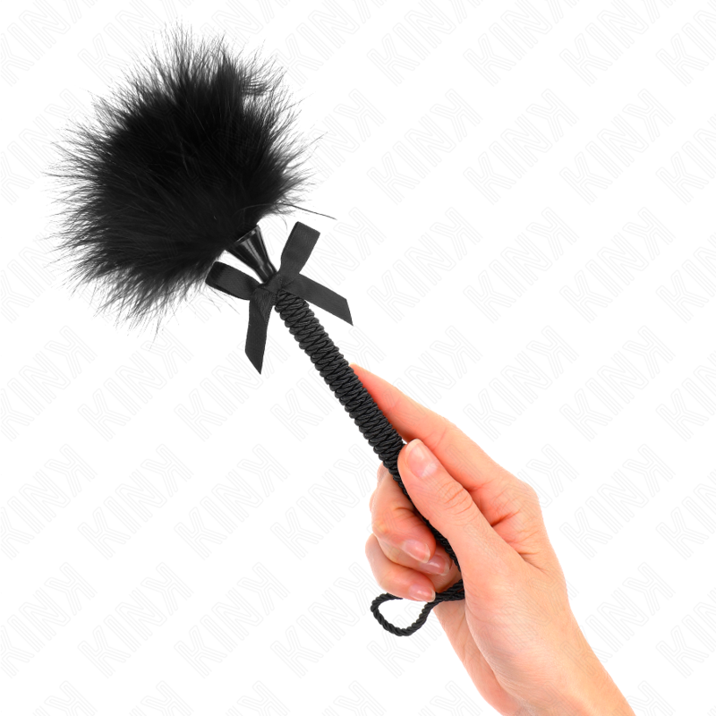 Nylon Rope Wand with Tickle Feathers & Black Bow 25 cm – KINK