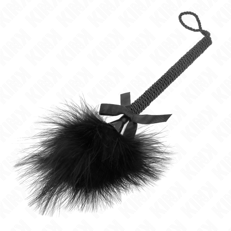 Nylon Rope Wand with Tickle Feathers & Black Bow 25 cm – KINK