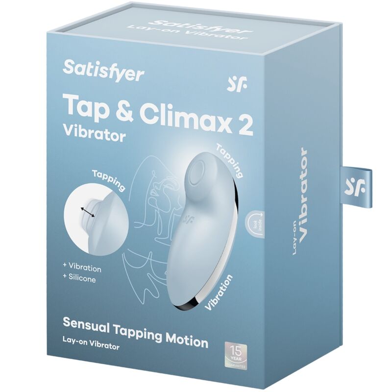 SATISFYER - TAP & CLIMAX 2 VIBRATOR & STIMULATOR BLUE