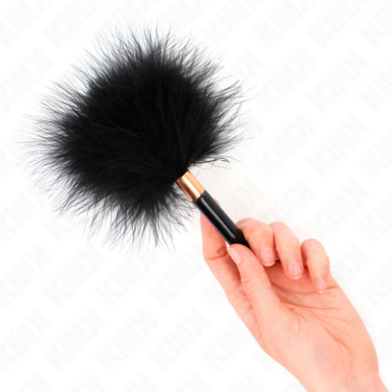 Black–Gold Metal Feather Tickler 18 cm – KINK