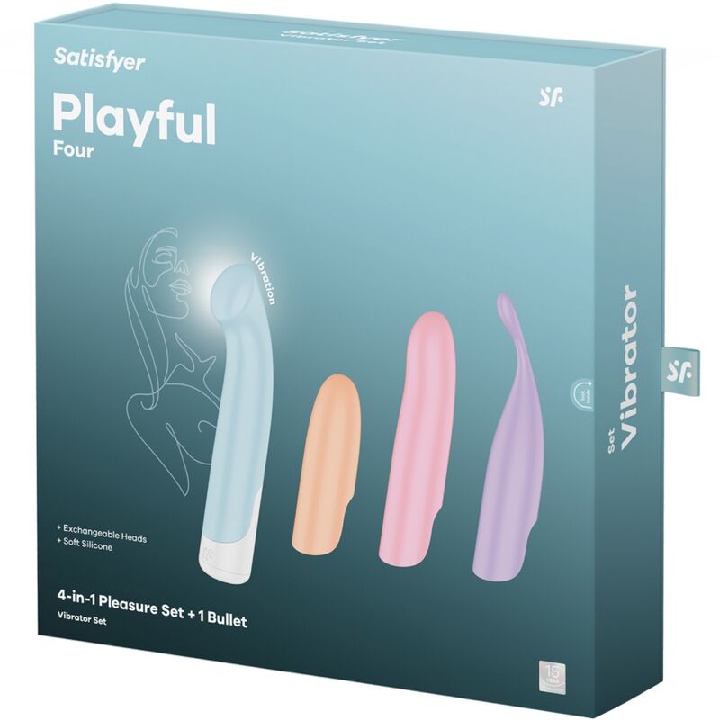 SATISFYER - PLAYFUL FOUR SET VIBRATORS 4 IN 1 + POWER BULLET