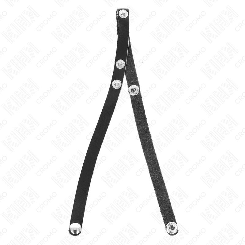 Adjustable snap leather penis ring | 39 cm × 1 cm | KINK