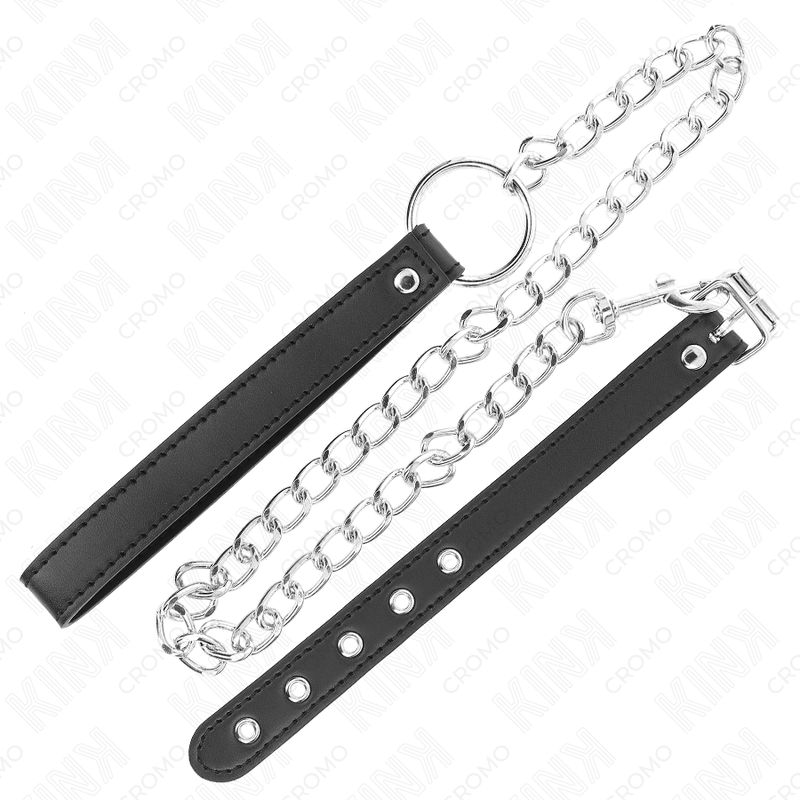 Leather Strap Penis Ring & Chain | 21.5 cm × 2 cm strap + 60 cm chain | KINK