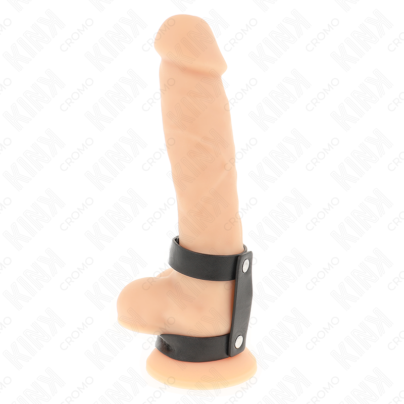 Adjustable Double-Loop Leather Cock Ring | KINK