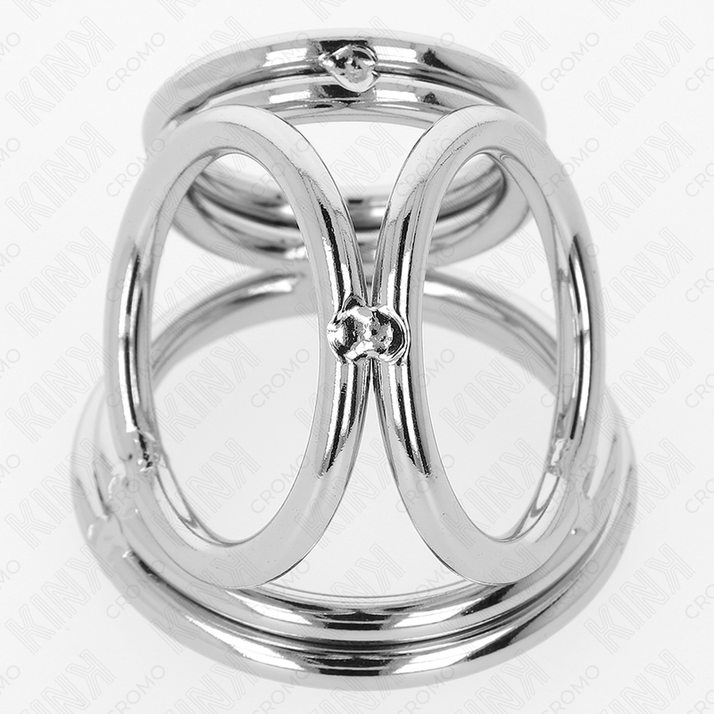 Chrome triple cock-ring set | 3 × 3.8–5 cm | KINK